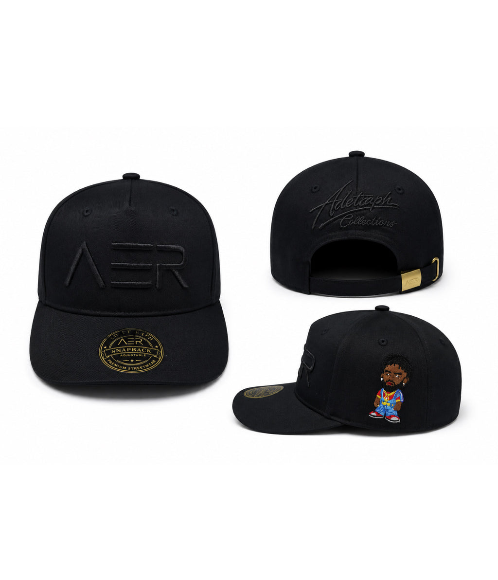 AER SnapBack Caps | Black Color