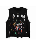 Distressed Artist Muscle Tee – Black