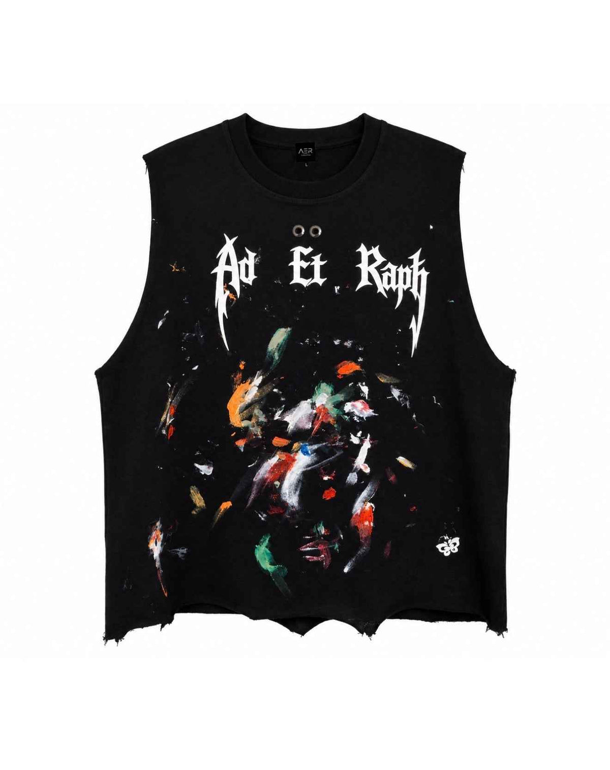 Distressed Artist Muscle Tee – Black