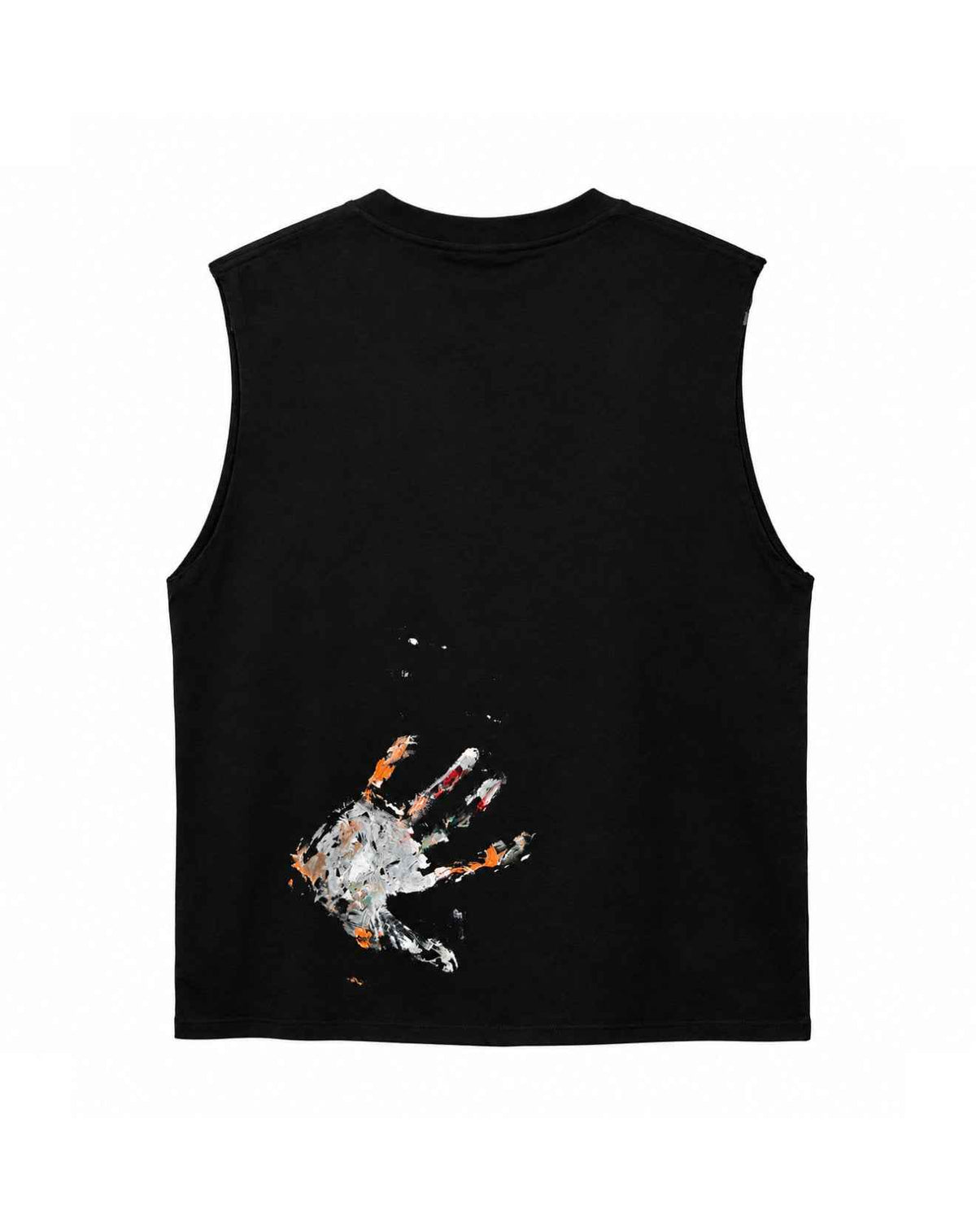 Distressed Artist Muscle Tee – Black