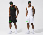 AER Ribbed Tank & Athletic Shorts Set – Black | White