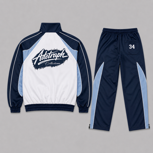 AER Premium Oversized Tracksuit – Navy Blue & White